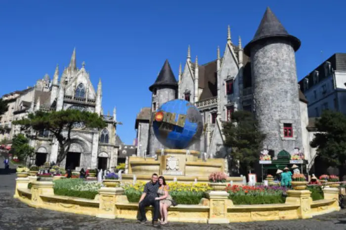 Castle and globe at Sun World Ba Na Hills