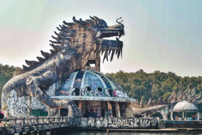 The dragon at the abandoned water park in Hue