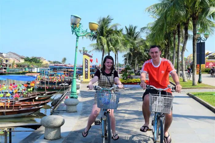 Cycling around the old town in Hoi An