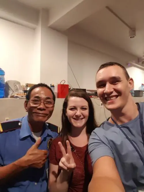 Security guard at our accommodation in Ho Chi Minh City