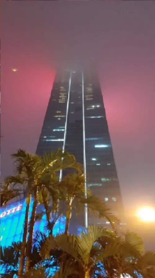Lotte Tower at night in Hanoi