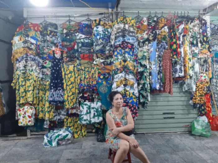 Clothes for sale on Hanoi night market