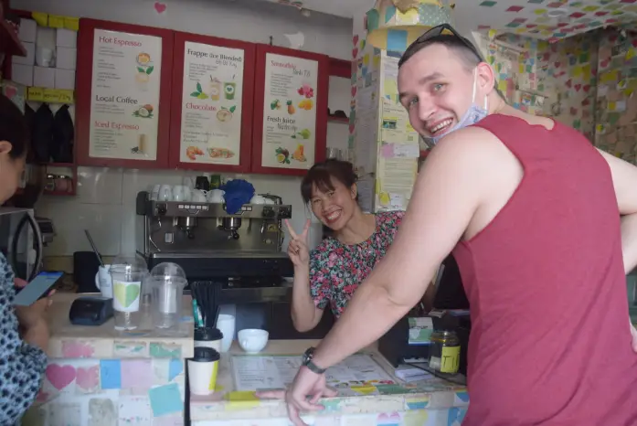 Friendly staff at Note Coffee Hanoi