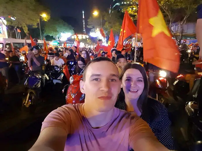 Vietnamese flags for the football celebrations