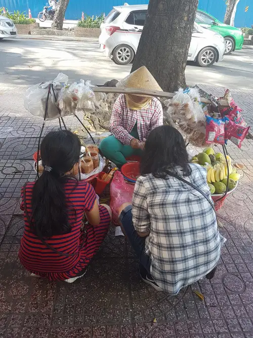 A seller on the streets of Ho Chi Minh City