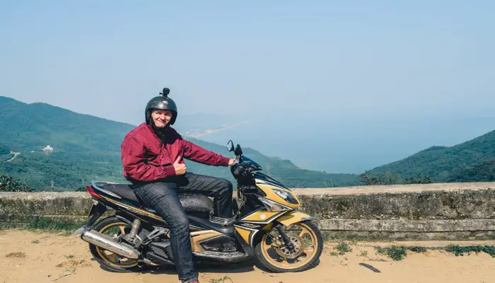 Hai Van Pass views on a motorbike