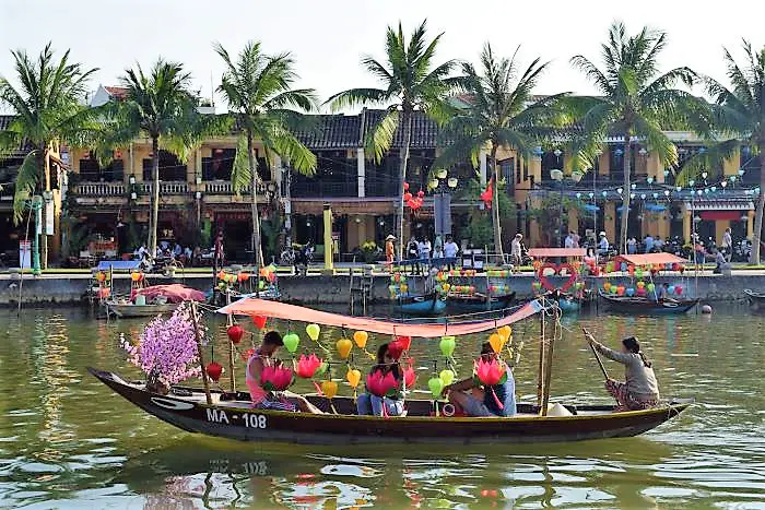 Row boats in Hoi An Vietnam